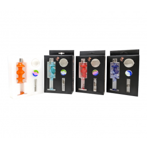 High Point Glass Nector Collector Set Glycerin Filled W/ Glitter Perc - [HPG112]